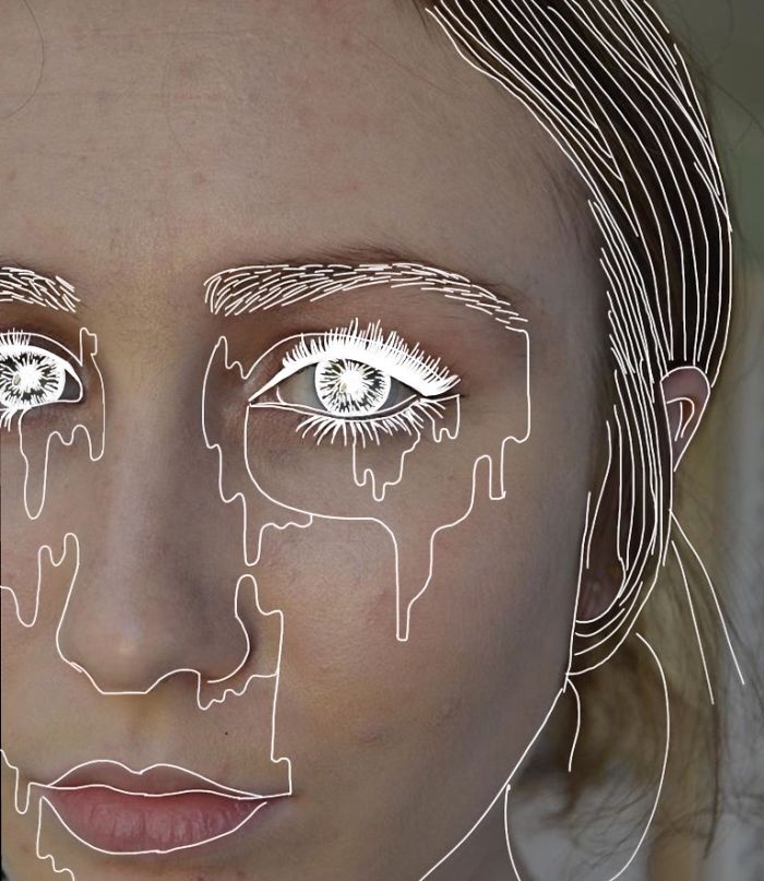 Girl Draws Over Her Friends Photos, The Result Is Beautiful