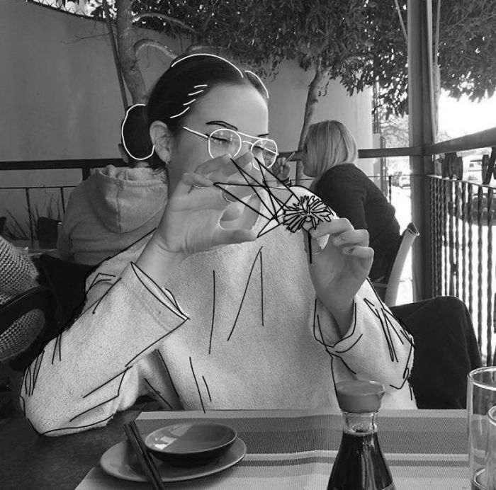 Girl Draws Over Her Friends Photos, The Result Is Beautiful