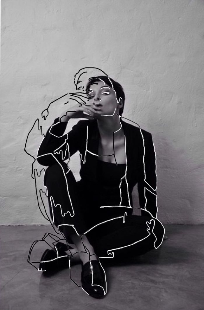 Girl Draws Over Her Friends Photos, The Result Is Beautiful