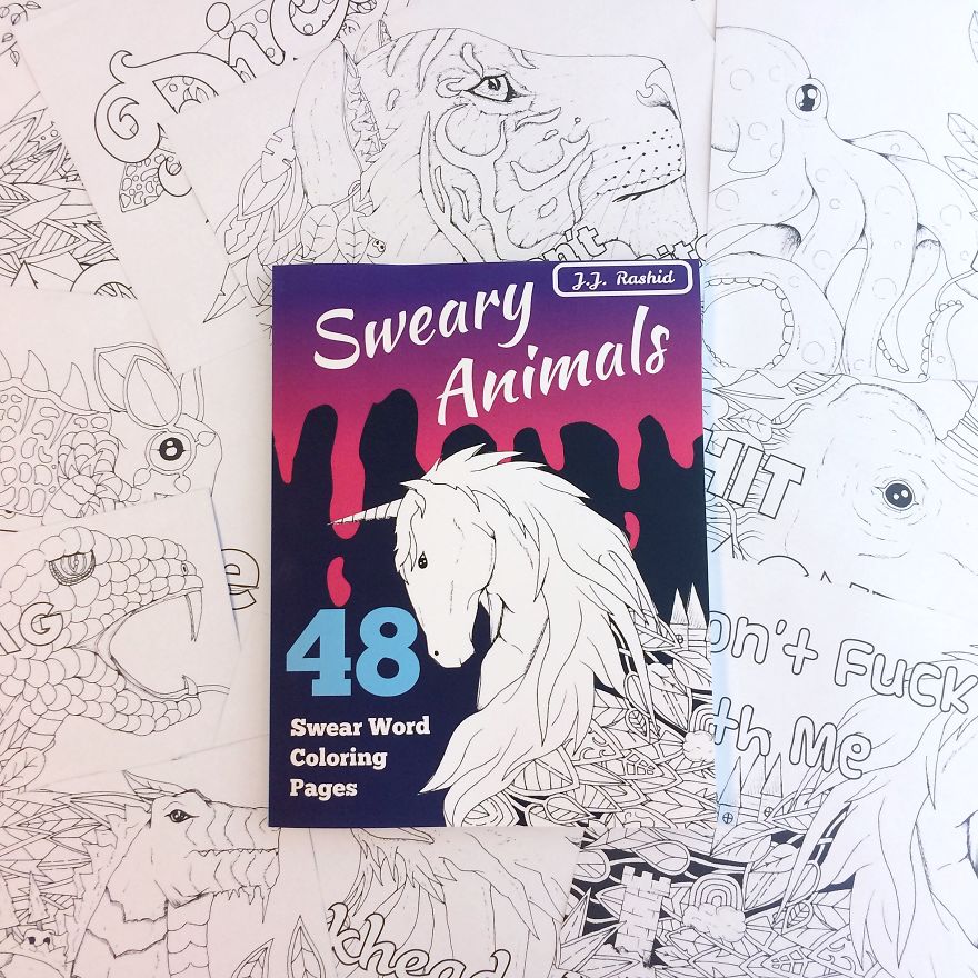 I Make Animal Coloring Pages With Snarky Swears To Help Adults Relax