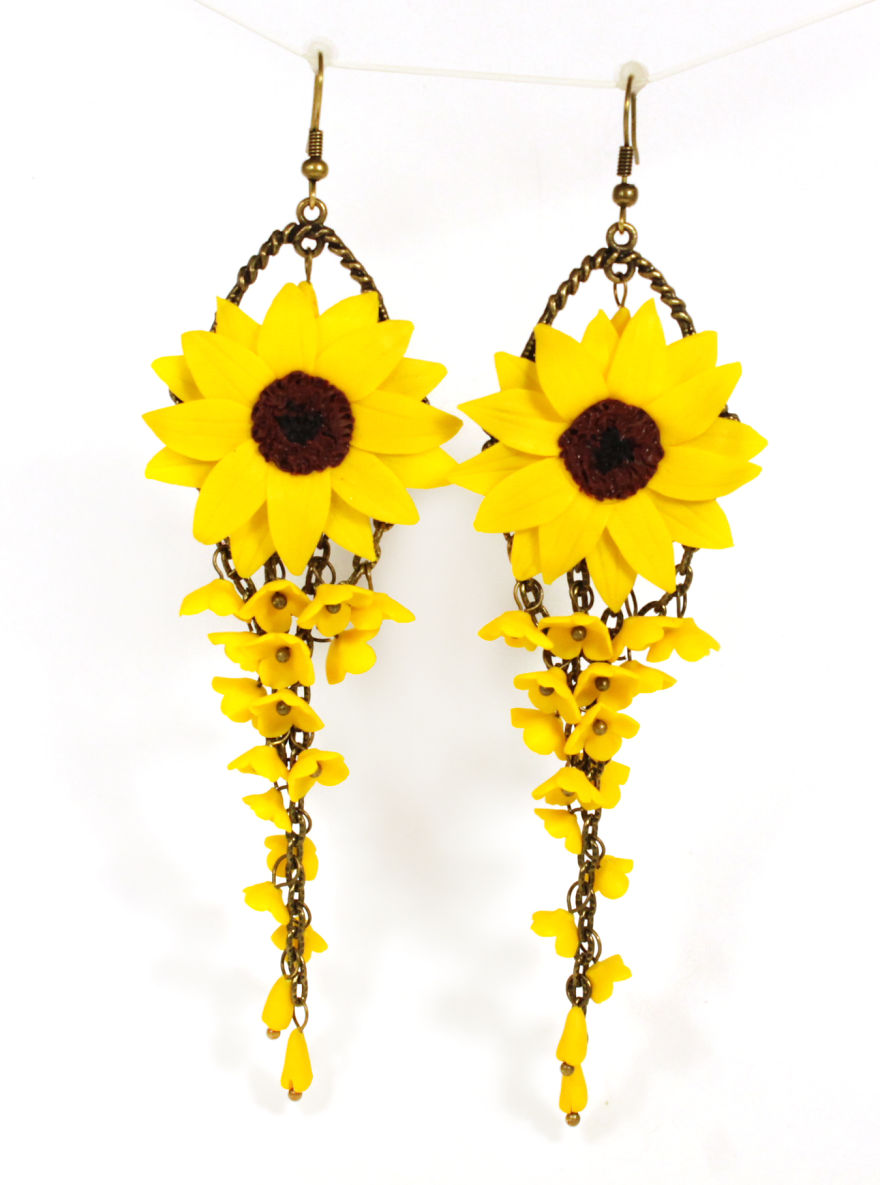 Sunflower Long Earrings