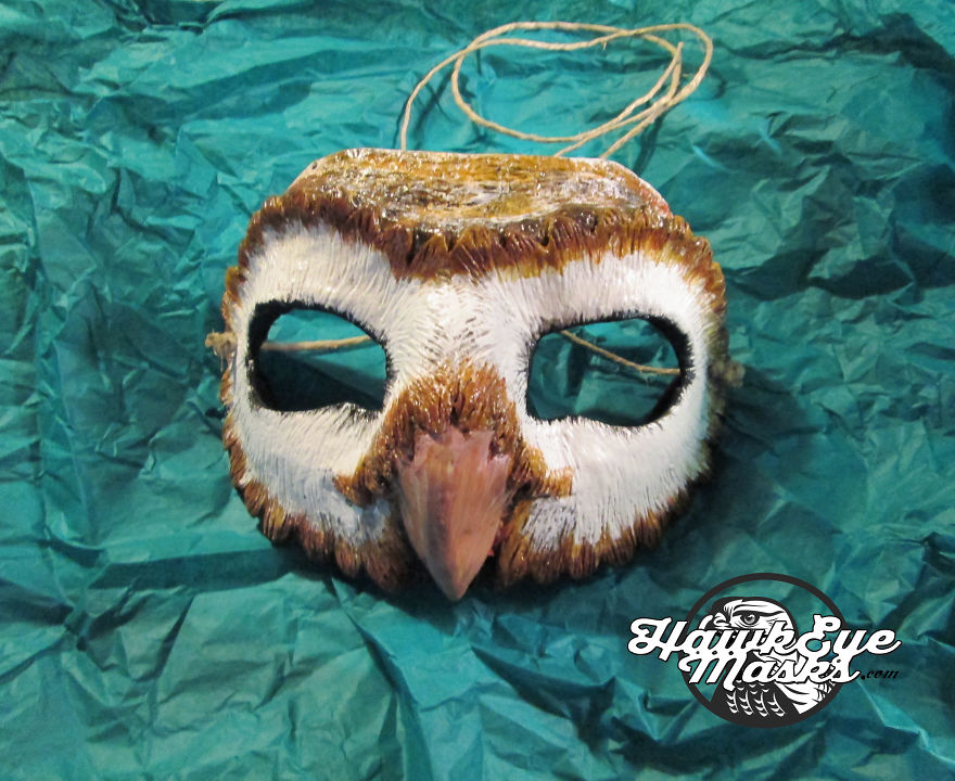 Handmade Barn Owl Costume Mask