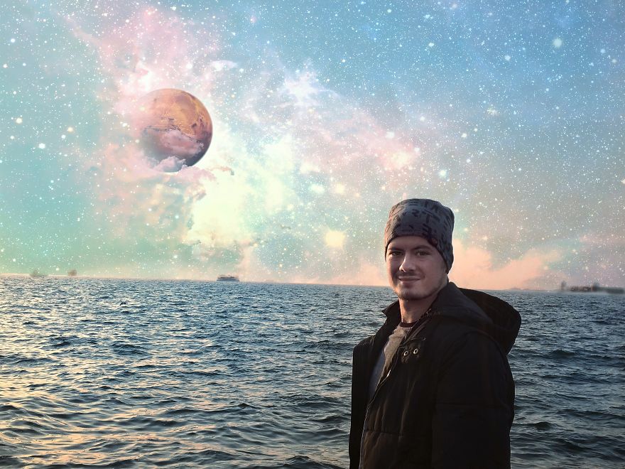 I'm In Love With Galaxy Textures That's Why I Generally Edit My Photos With Planets , Stars , Stardust Etc.