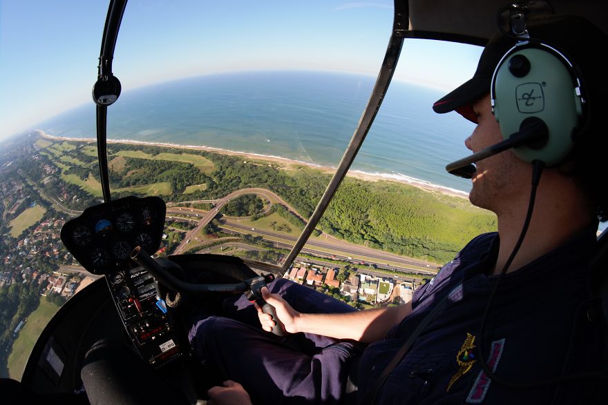 Here What It Looks Like To Fly Around In A
helicopter By Durban Area In Natal-Zulu, South Africa