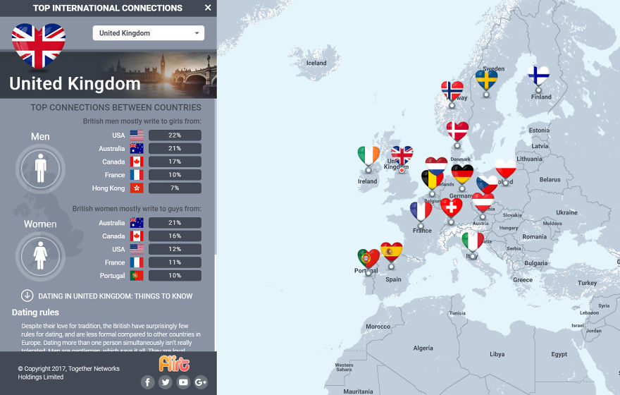 Interactive Map Of Online Dating. Check Who Is Flirting With Whom!