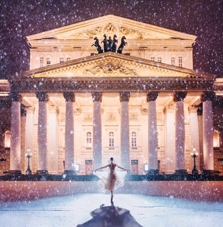 Bolshoi Theatre, Moscow, Russia. Model: Darian