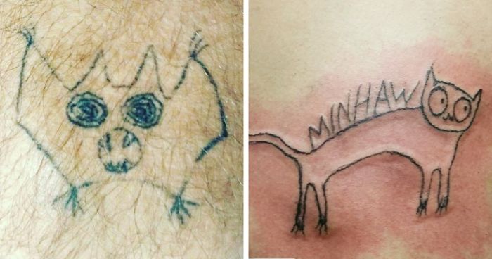 This Tattoo Artist Can't Draw Yet Her Tattoos Are Awesome | Bored Panda