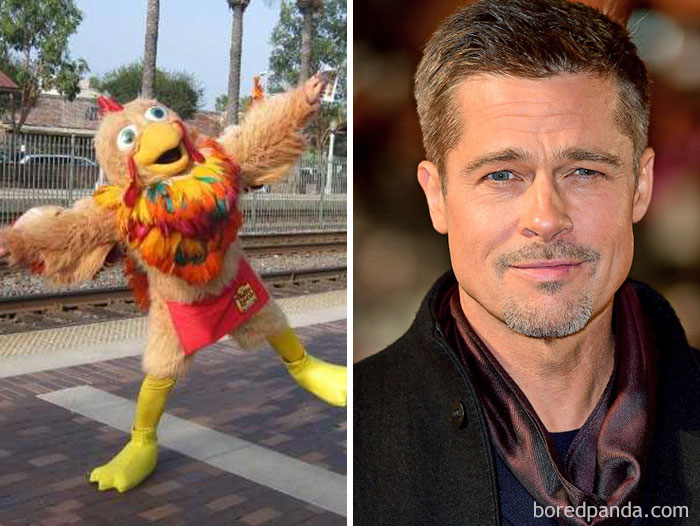 Brad Pitt Used To Dress Up As A Chicken For An El Pollo Loco Restaurant In Hollywood