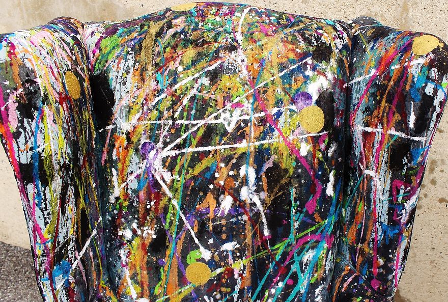 I Threw Buckets Of Paint On An Old Chair. Here's What Happened