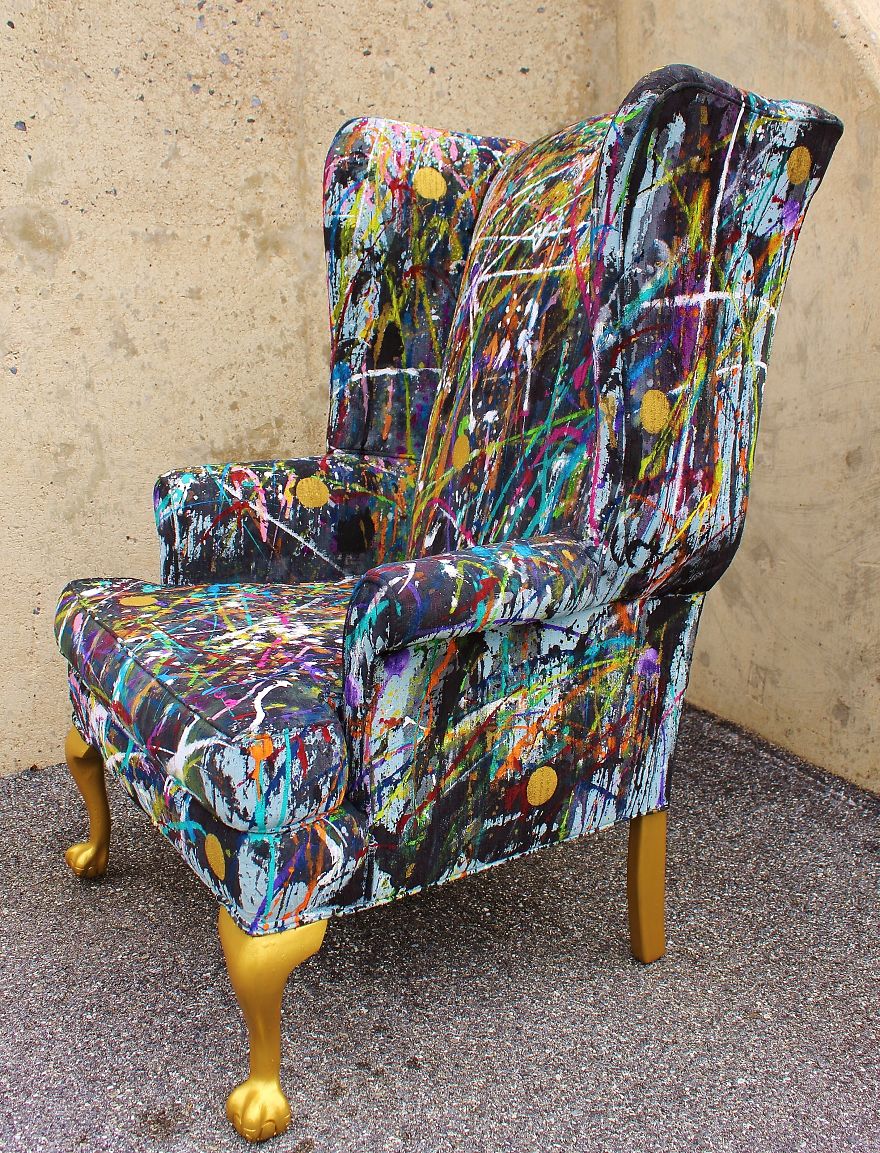 I Threw Buckets Of Paint On An Old Chair. Here's What Happened