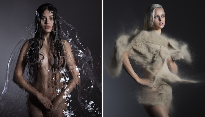 I Dressed Models In Sand, Water, Fire, And Wind