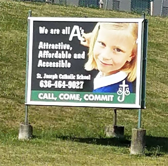 This Sign For A Private Catholic School