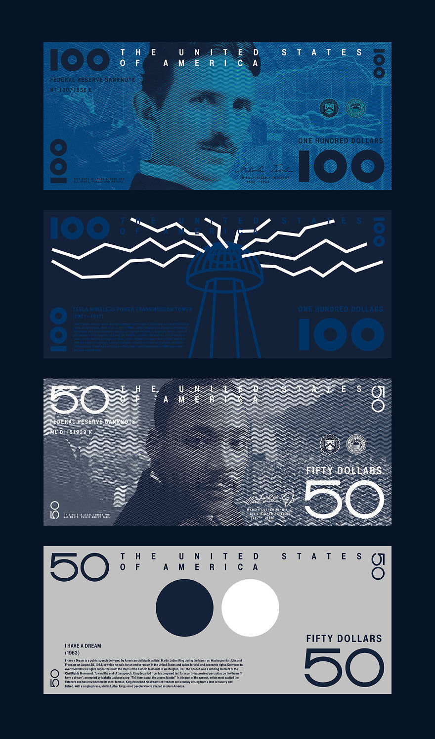 Would You Like To Use Dollars Like This? Redesign Of American Dollar With Nikola Tesla And Martin Luther King
