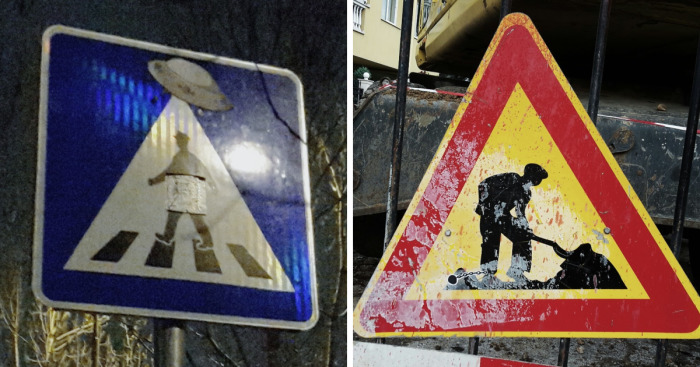 I Raise The Spirits Of Passersby By “Upgrading” Traffic Signs In Sofia, Bulgaria