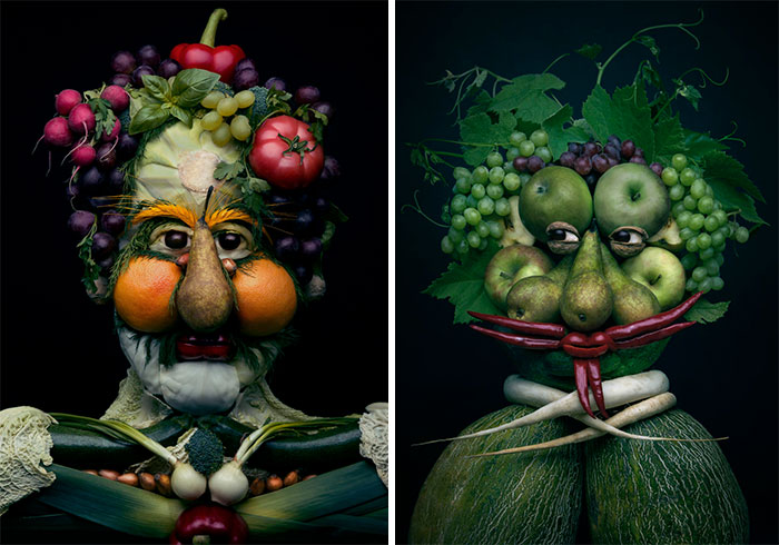 I Use Fruits And Vegetables To Create Realistic Looking Portraits