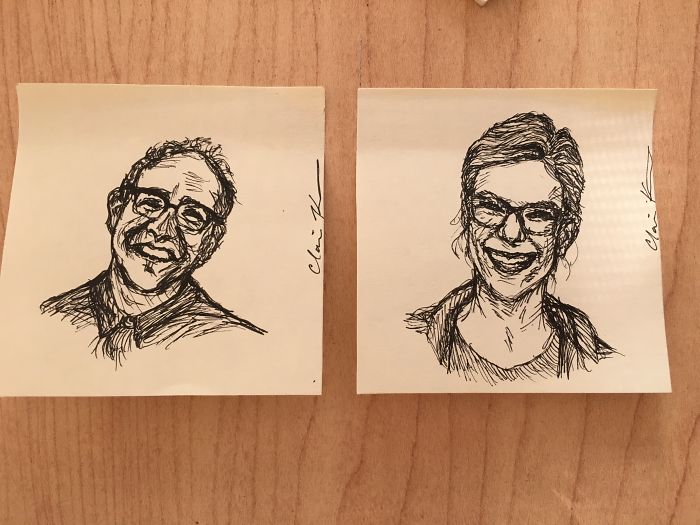 I Started Drawing Portraits On Post-It Notes At My Desk And Now I Cannot Stop
