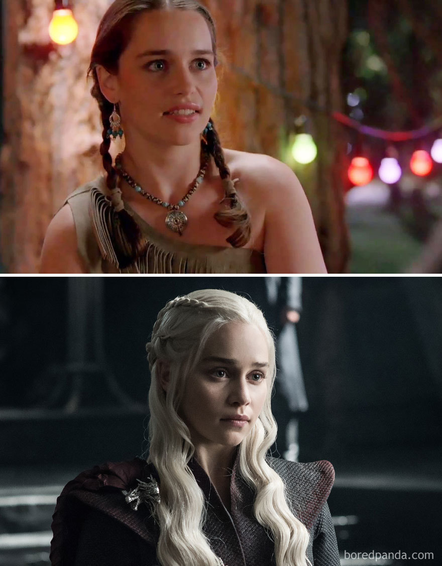 Emilia Clarke As Savannah (In 2010's Triassic Attack) And As Daenerys Targaryen (In GoT)