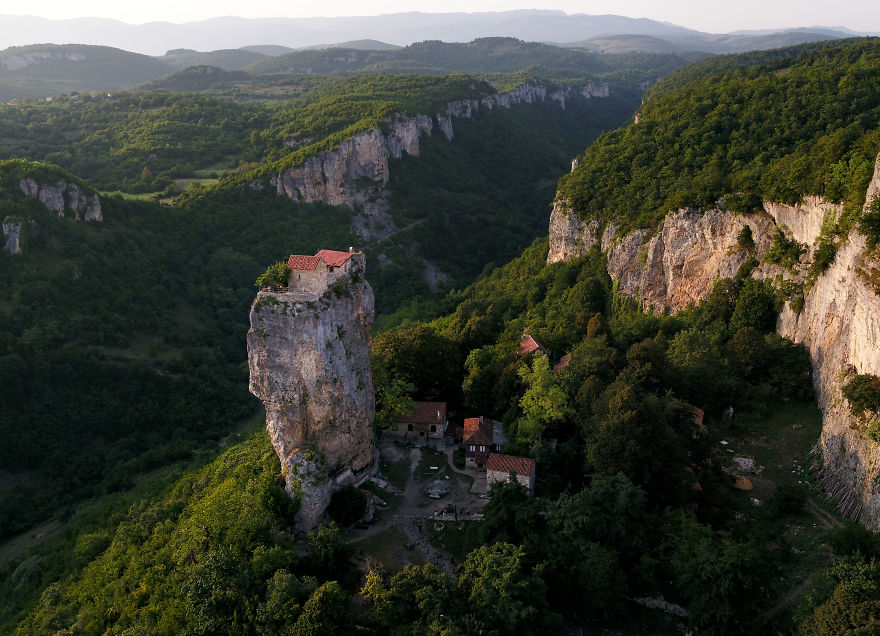 The Katskhi Pillar, Where An Elderly Georgian Monk Has Lived For The Past 24 Years In Order To Be "closer To God"