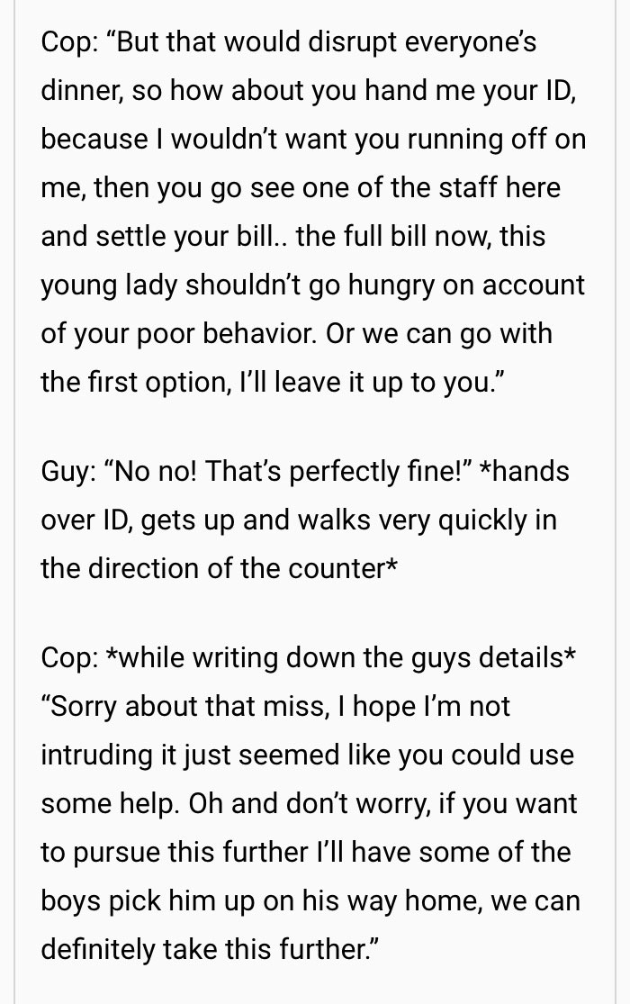 Idiot Guy Treats His Date Horribly But Then This Off Duty Cop Overhears Their Conversation