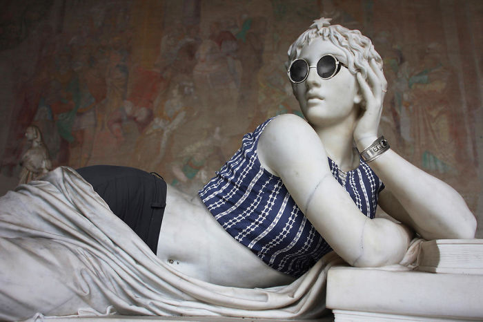 Classic Sculptures Get Dressed In Modern Clothes For ‘Hipsters In Stone’ Project