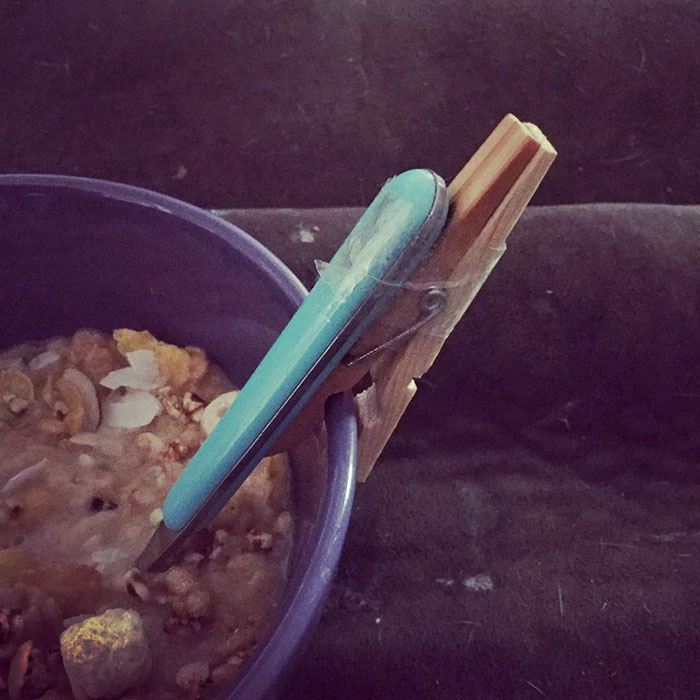 Made A Spoon Clip So That Your Spoon Won't Fall Into Your Cereal/Soup