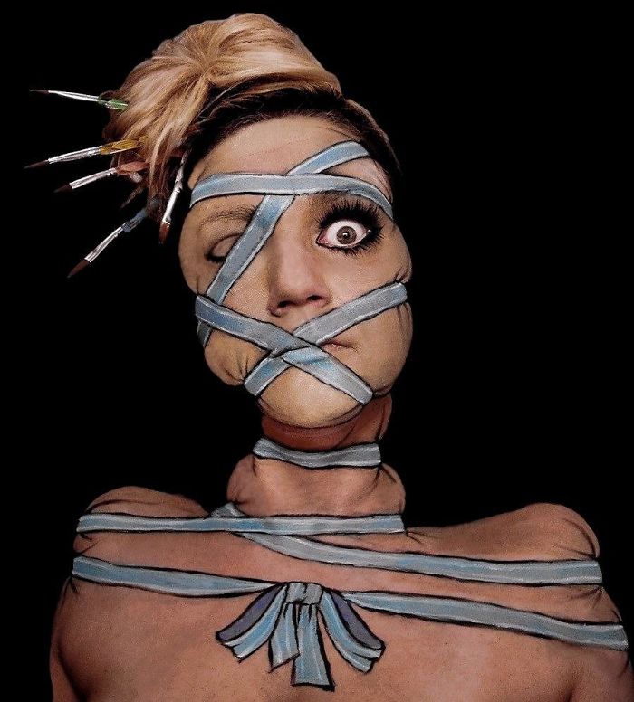 Tied Up Makeup /body Painting /land Of Twisted