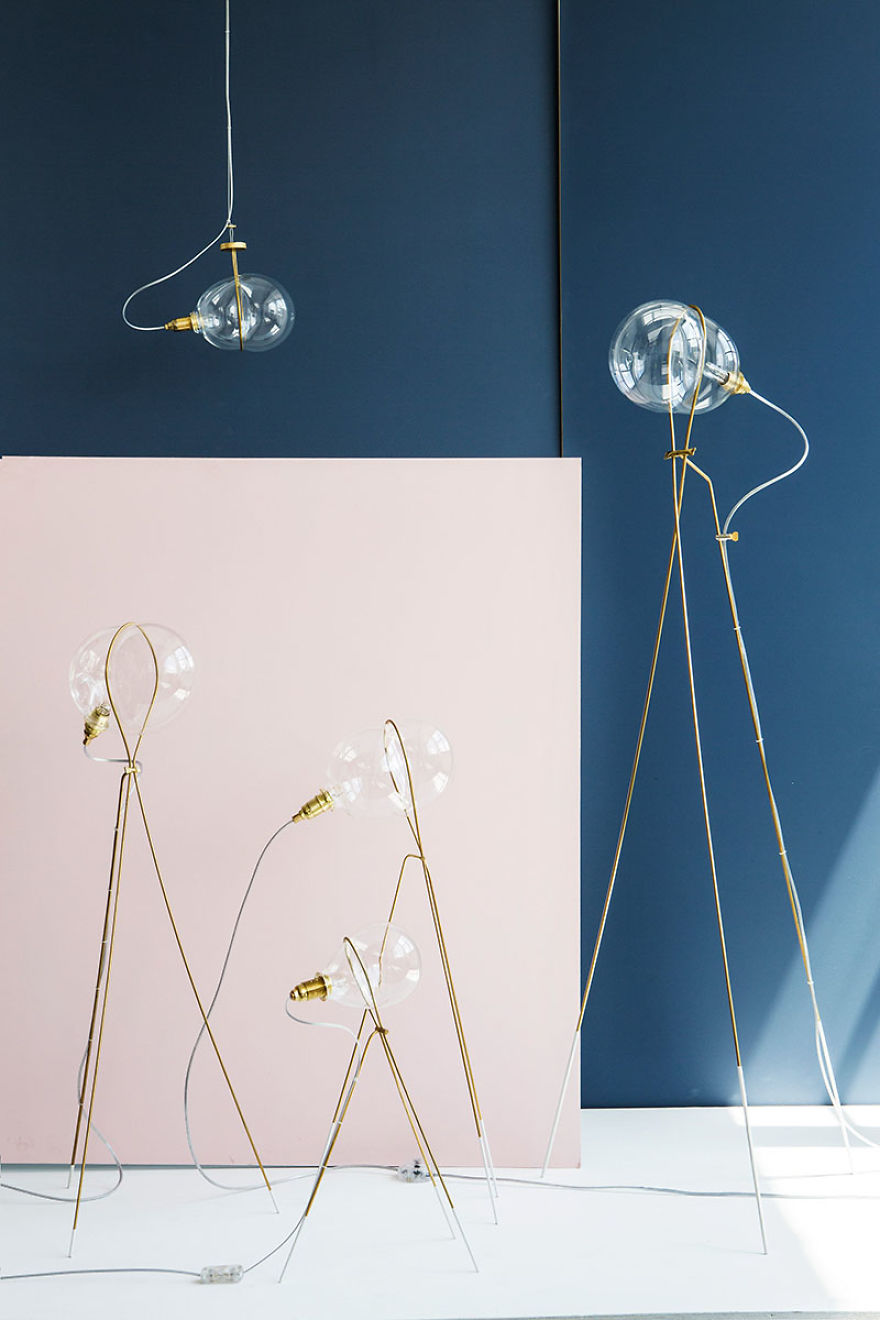The Stress Lighting Collection That Takes Inspiration From The Shape Of A Bubble Being Blown Through A Ring