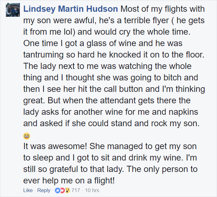 Woman's Reaction To Crying Baby On Plane Goes Viral, Shows Why People Who Complain About It Are The Worst