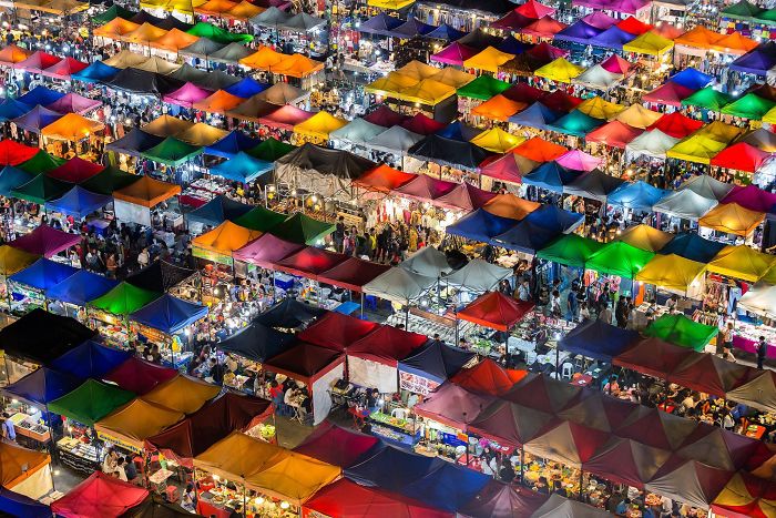 Ganador del voto popular, Ciudades: Mercado colorido, Bangkok, Tailandia
