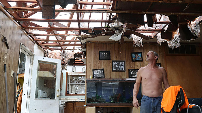 Rockport, Texas Resident Aaron Tobias In What’s Left Of His House