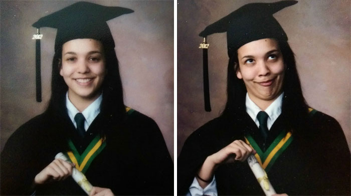 The Grad Photo I Gave My Dad Vs. The One I Gave My Brother
