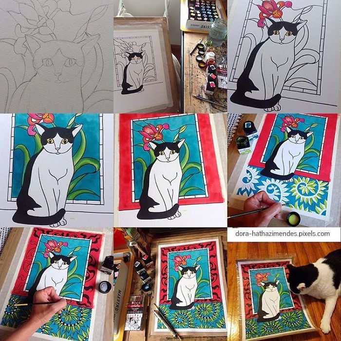 My Ever Growing Cat Art Collection