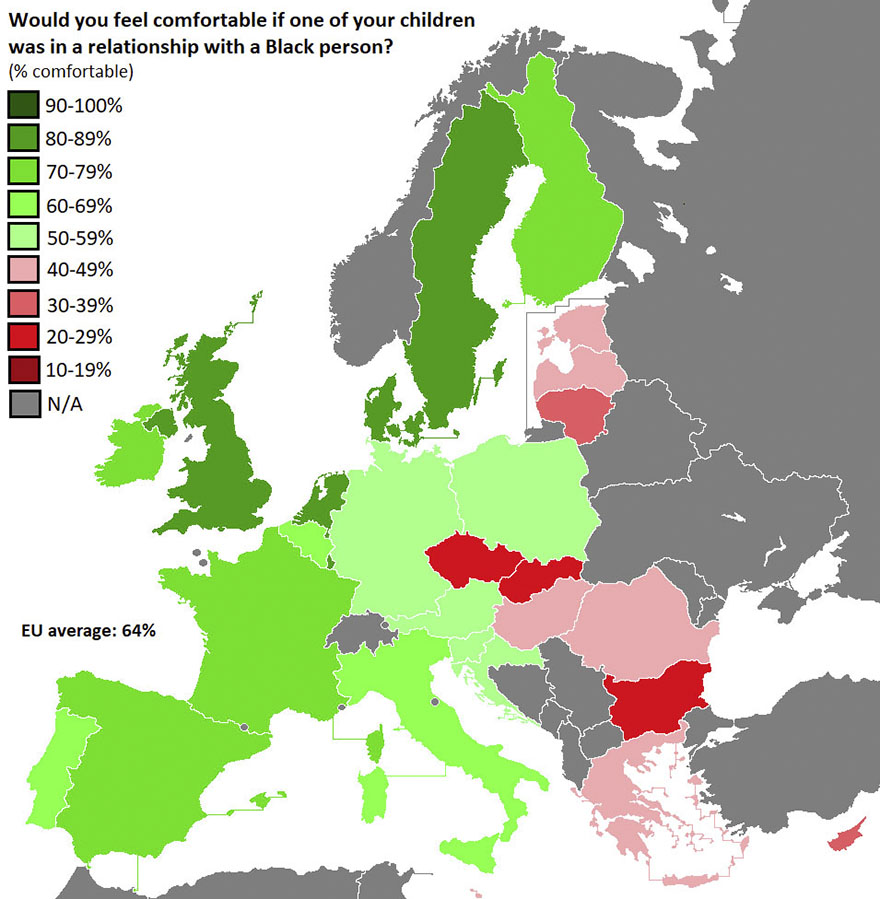 Maps Reveals Europe’s Most Racist Countries, And You Won't Like It