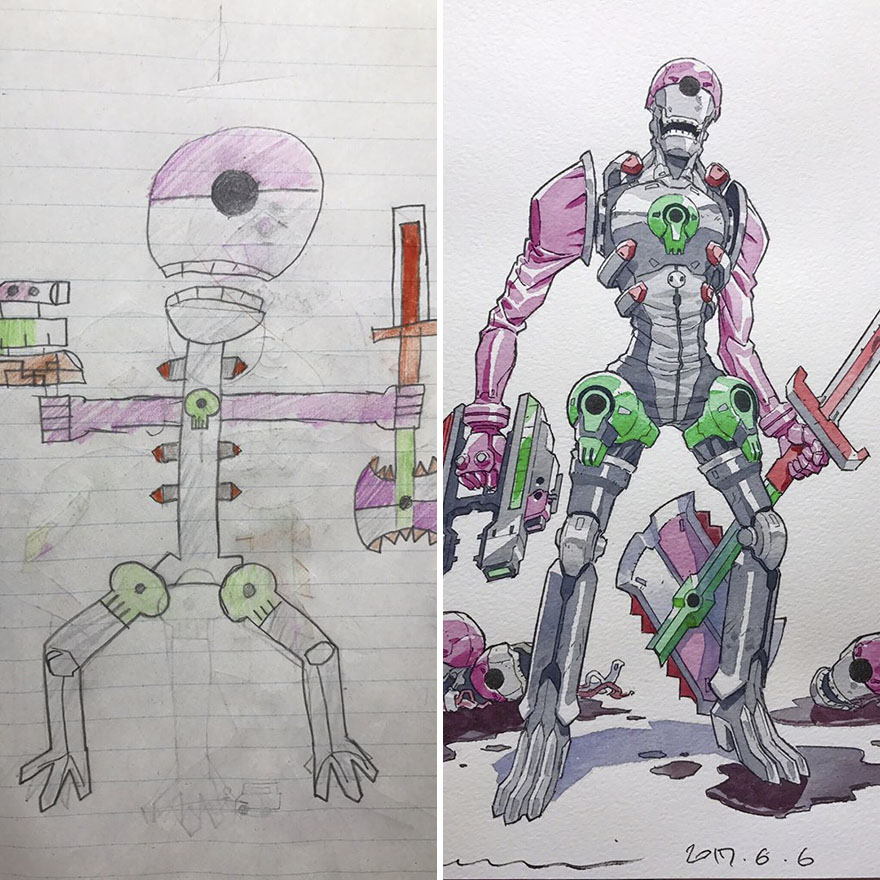 Dad Turns His Sons' Doodles Into Anime Characters, And The Result Is  Amazing (Part III) | Bored Panda