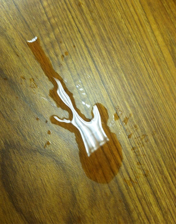 I Spilled My Water And It Looked Like An Electric Guitar