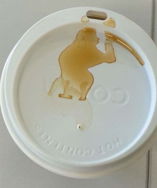 I Spilled My Coffee... Looks Like A Monkey!