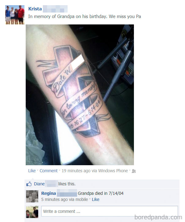 My Friend Posted His First Tattoo On Fb Today. There Was A Minor Problem