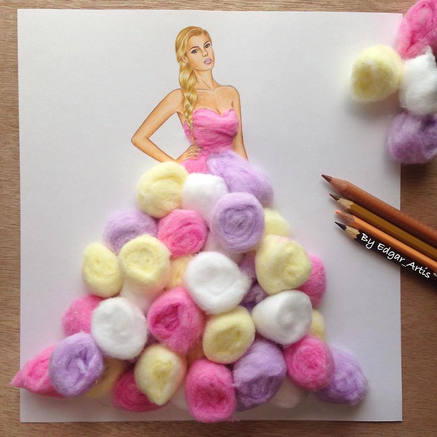 Amazing Draw Girls Dresses From Daily Items