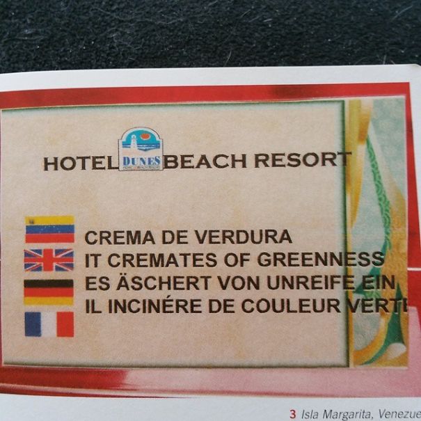 Wrong translated hotel sign 