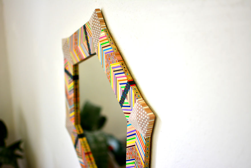 Mirror Made Of Colored Pencils By Carbickova