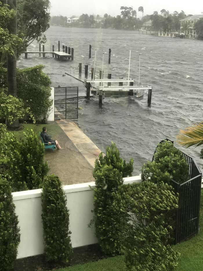 Florida Man Sits Outside During Irma