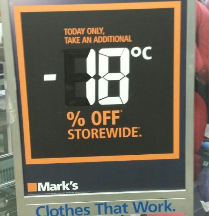 This Store In Canada Had Store Wide Discounts That Changed Based On The Temperature Outside That Day