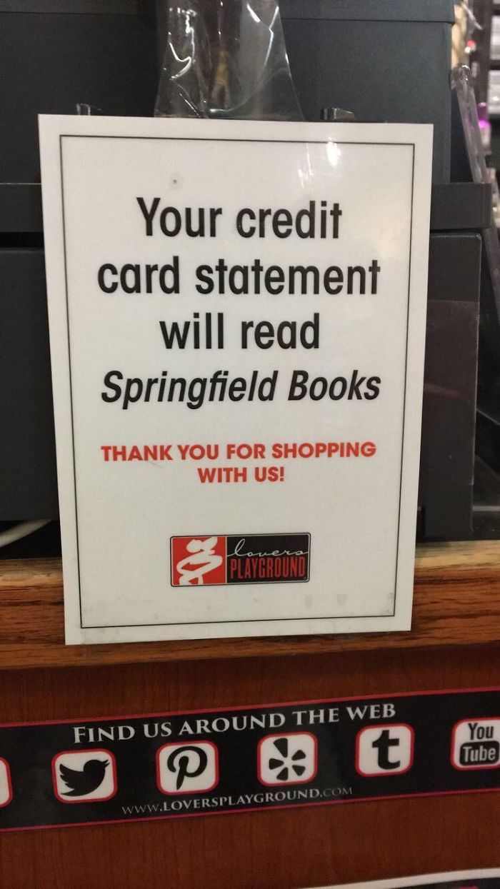 This Sex Shop Changes Its Name To A Book Store For Credit Card Statement