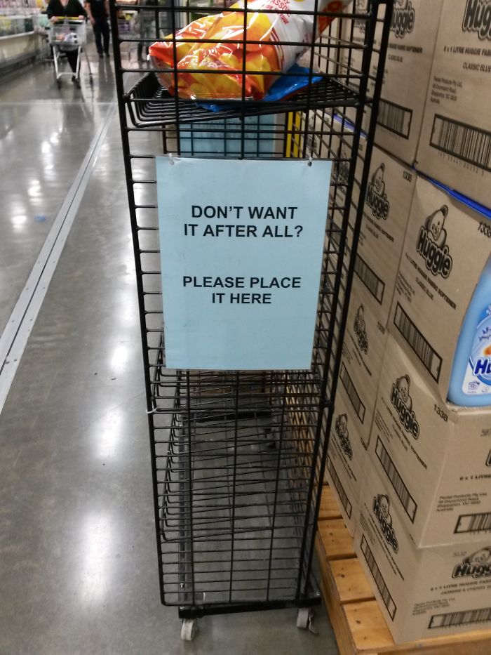 This Supermarket Has A Place To Put Stuff If You Change Your Mind
