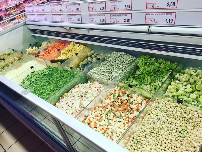 Pick 'N' Mix Frozen Veg In A Spanish Supermarket