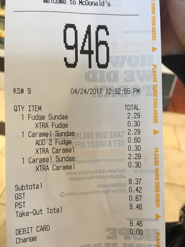 My Friends Order Number Was The Same As Her Total