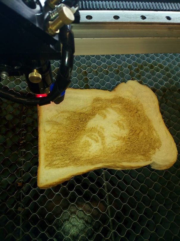 Jesus portrait on a toast 
