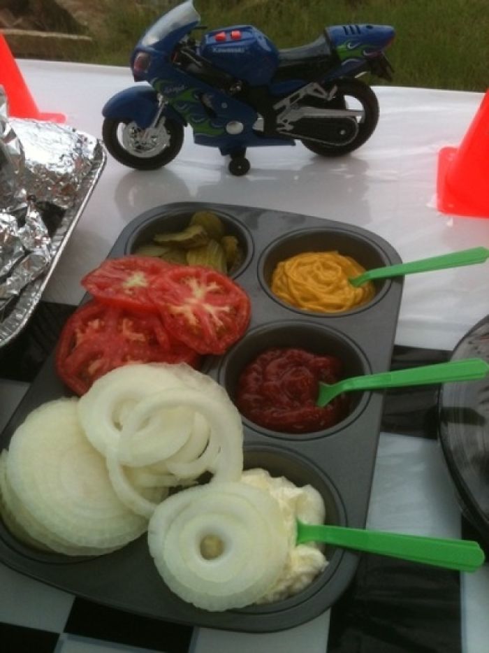 Cut Down On Dish Washing, Use A Muffin Tin To Serve Condiments At A Bbq
