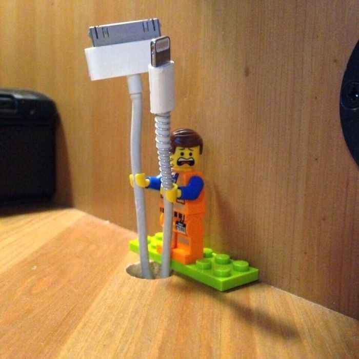 Use Legos As A Cable Holder