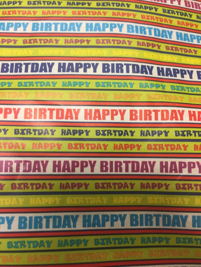 Wrapping Paper Of A Gift I Got For My Birtday